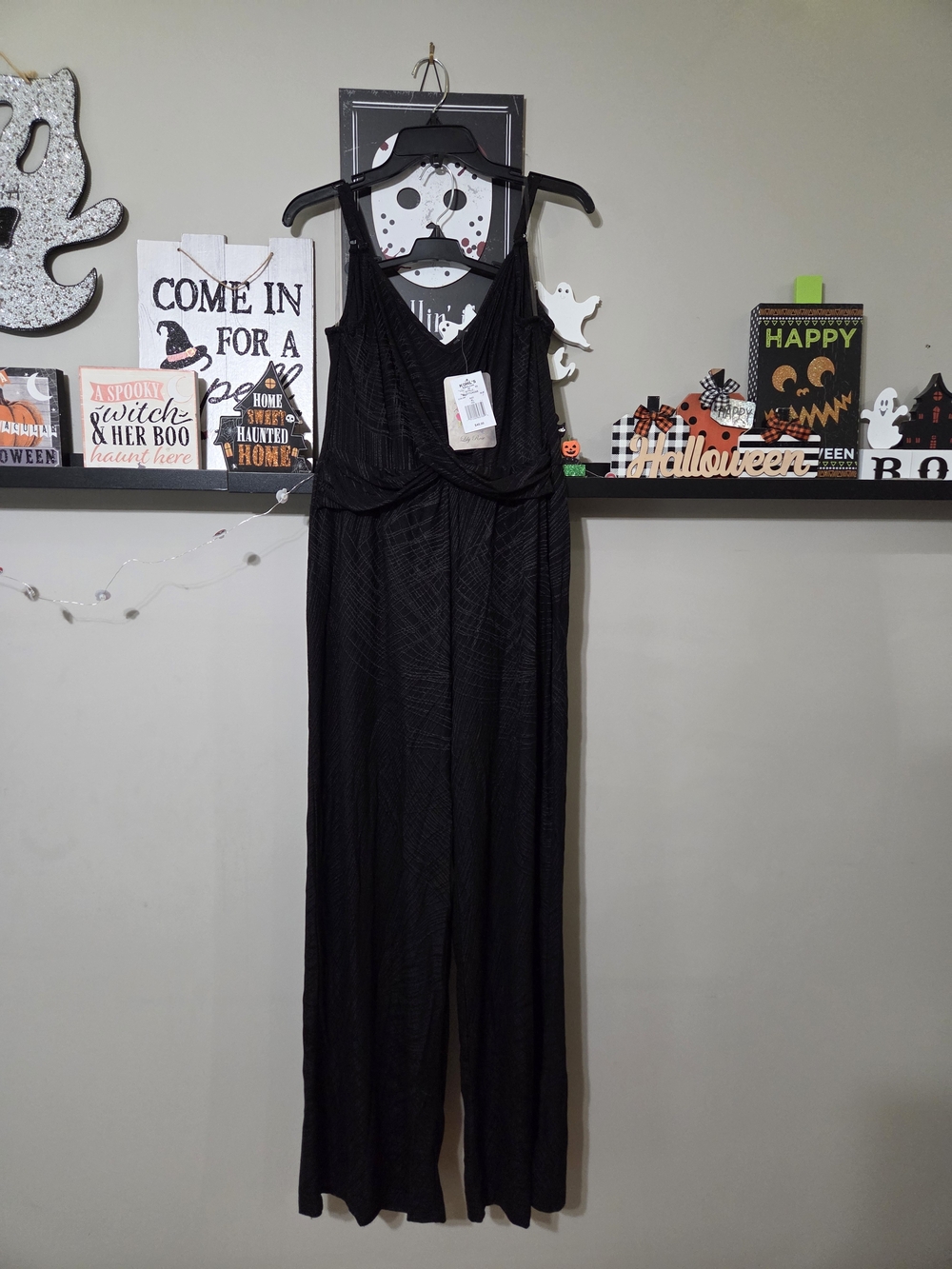 Lily Rose Black Sleeveless V-Neck Wide Leg Jumpsuit